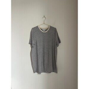 The Optimist LA Men's Lightweight Cotton Stripe Long Tee in Cream/Navy Size XL